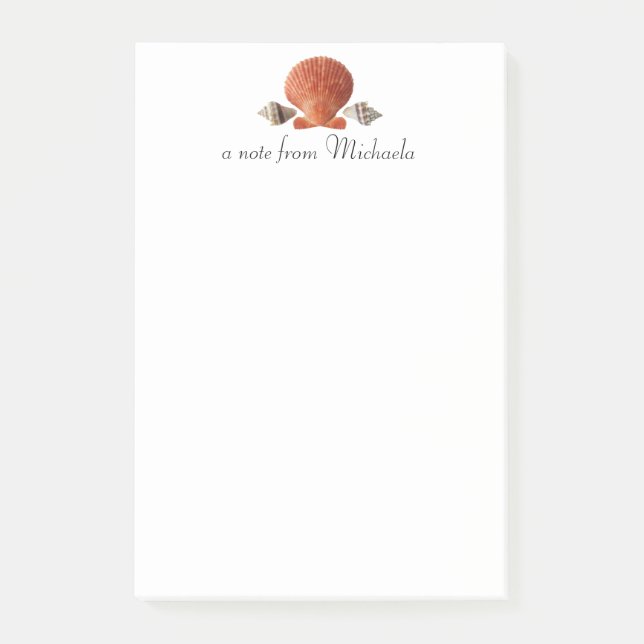 Bloco De Notas Modern Beach Seashells Personalizado (Frente)