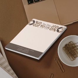 Bloco De Notas Modern Beige Brown Geométrico Pattern Yoga Studio