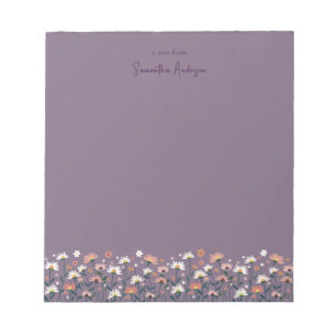 Bloco De Notas Modern Boho Chic Wildflower Mauve
