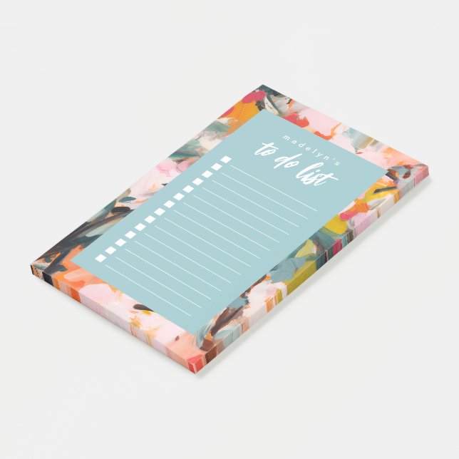 Bloco De Notas Modern Botanical Abstract Art To Do List (Inclinado)