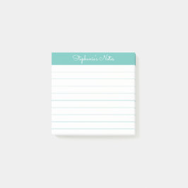 Bloco De Notas Modern Elegant Aqua Personalized Lined