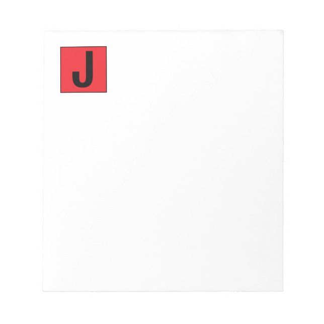 Bloco De Notas Modern Elegant Plain Professional Monogram (Frente)