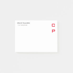 Bloco De Notas Modern Elegant Professional Simple Red White