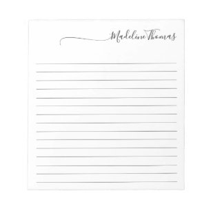 Bloco De Notas Modern Elegant Script Calligraphy Name