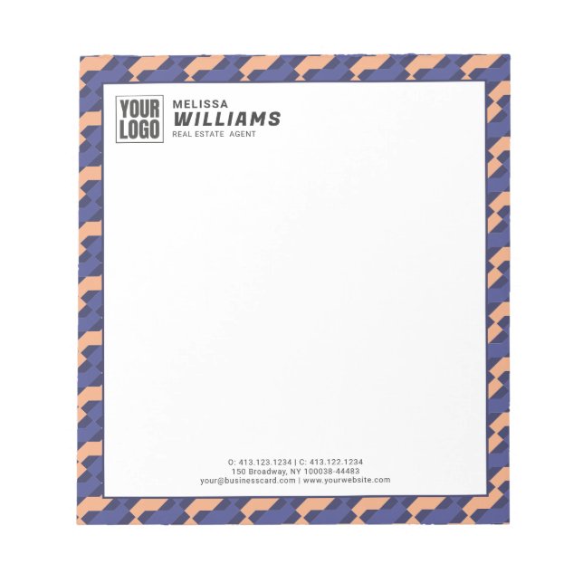 Bloco De Notas Modern Geometric Interlocking Pattern  (Frente)