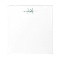 Modern Girly Chic Script Monograma Mint Green Teal