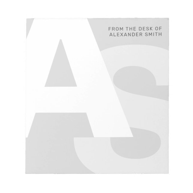 Bloco De Notas Modern Initials From the Desk Of Notepad (Frente)