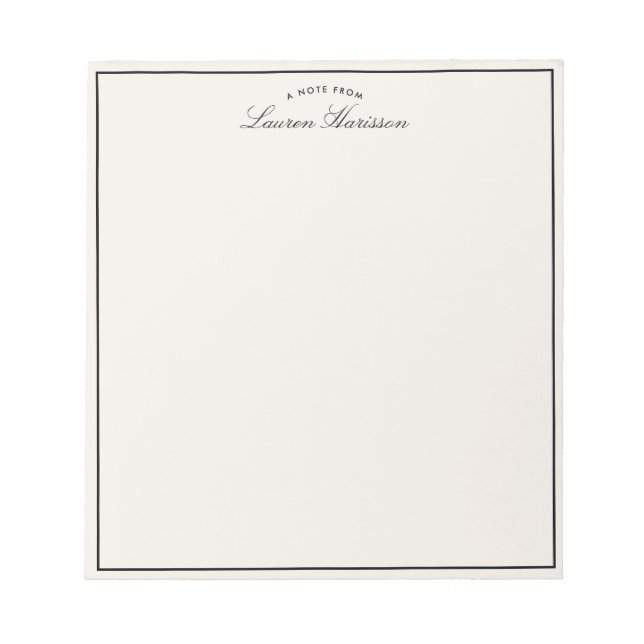 Bloco De Notas Modern ivory, black border  (Frente)