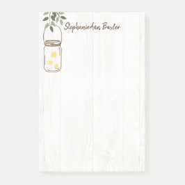 Bloco De Notas Modern Mason Jar & Fireflies