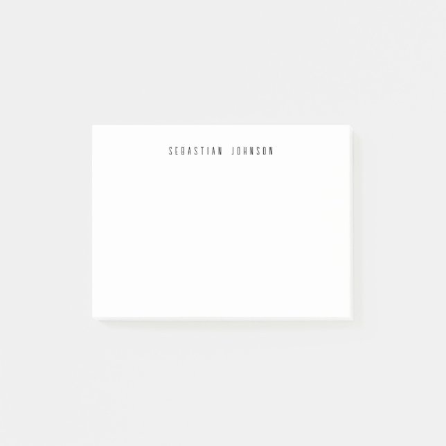 Bloco De Notas Modern Minimalist Personalized Name Stationery (Frente)