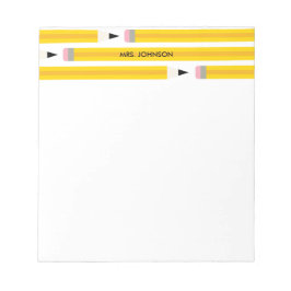 Bloco De Notas Modern Pencil Teacher Personalized