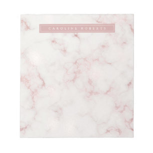 Bloco De Notas Modern Rosy Dourado Marble