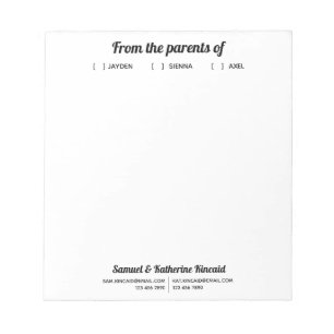 Bloco De Notas Modern Simple Script From The Parents Of