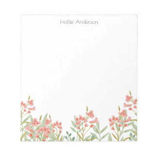 Bloco De Notas Modern Stylish Colorful Watercolor Floral 