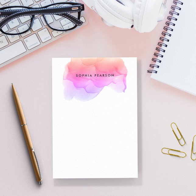 Bloco De Notas Modern Watercolor Personalizado (Criador carregado)