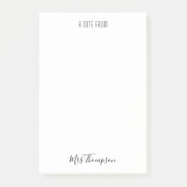 Bloco De Notas Moderna Uma Nota Do Nome Do Professor Posta As Not