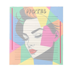 Bloco de Notas Modernas de Arte Pop Colorido com M