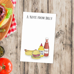 Bloco De Notas Moderno Colorido Hamburger Hotdog Trendy Chic