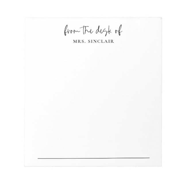 Bloco De Notas Moderno da mesa de negócios femininos (Frente)