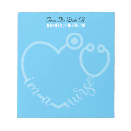 Bloco De Notas Moderno Da Mesa Do Nome Do Estetoscópio Enfermeiro