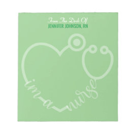 Bloco De Notas Moderno Da Mesa Do Nome Do Estetoscópio Enfermeiro