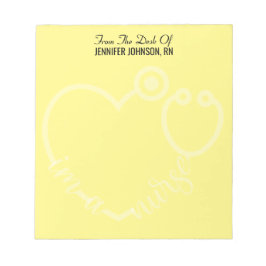 Bloco De Notas Moderno Da Mesa Do Nome Do Estetoscópio Enfermeiro