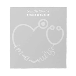 Bloco De Notas Moderno Da Mesa Do Nome Do Estetoscópio Enfermeiro