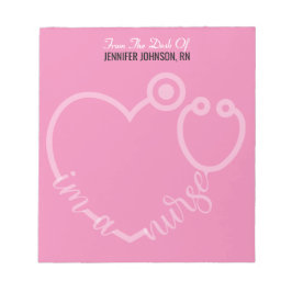 Bloco De Notas Moderno Da Mesa Do Nome Do Estetoscópio Enfermeiro