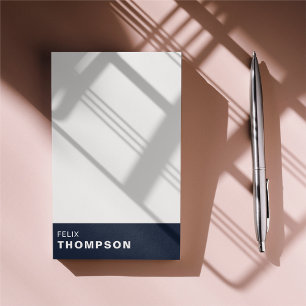 Bloco De Notas Moderno Dark Blue & White Smoking Professional
