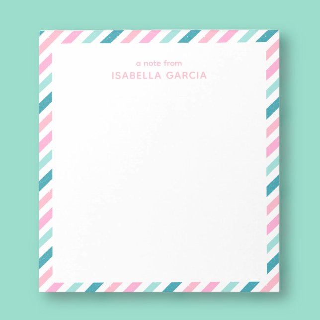 Bloco de Notas Moderno e Personalizado (Customize this cool notepad with "a note from" and name, and make a unique gift for a teacher.)