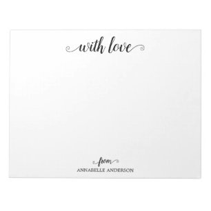 Bloco De Notas Moderno Elegante Na moda preto com amor