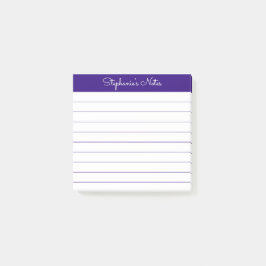 Bloco De Notas Moderno Elegante Roxo Real Personalizado Com Linha