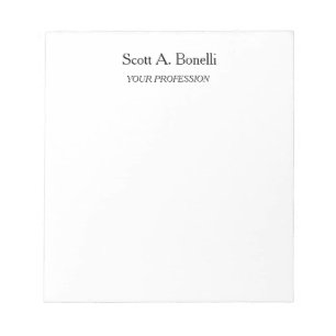 Bloco De Notas Moderno Elegante Simples Branco Especial