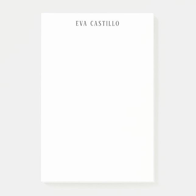 Bloco De Notas Moderno Elegante Simples Branco Profissional Nome  (Frente)