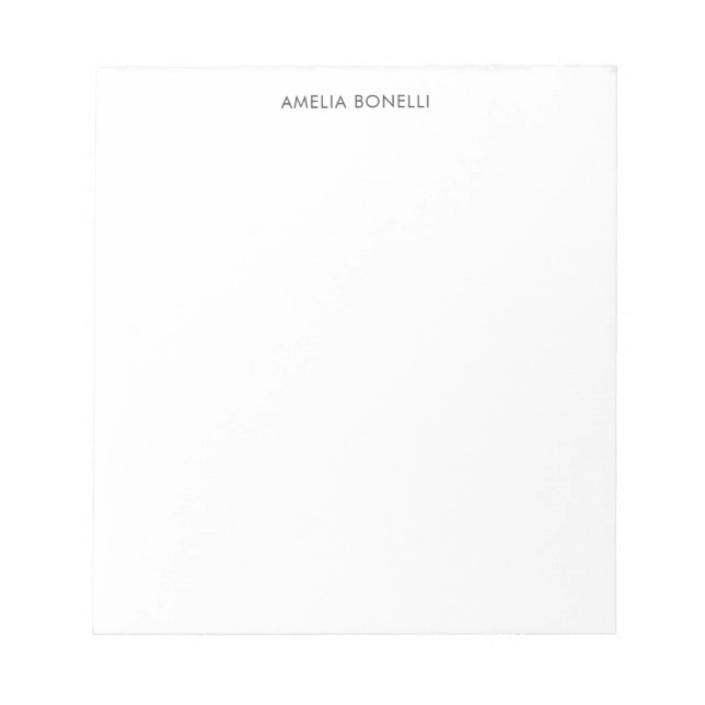 Bloco De Notas Moderno Minimalista Profissional Simples Nome (Frente)
