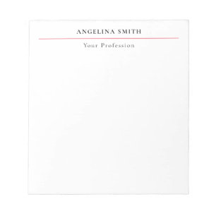 Bloco De Notas Moderno Minimalista Simples Branco Vermelho Profis
