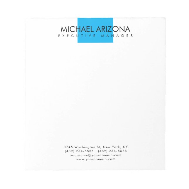 Bloco De Notas Moderno Minimalista Simples Plano (Frente)