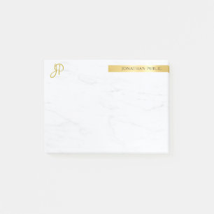 Bloco De Notas Moderno Mínimo Modelo Elegante Dourado E Marble