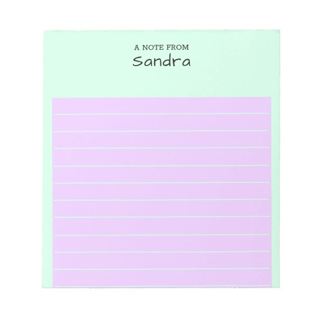 Bloco De Notas Moderno Personalizado Colorido Simples Pastel Vinc (Frente)