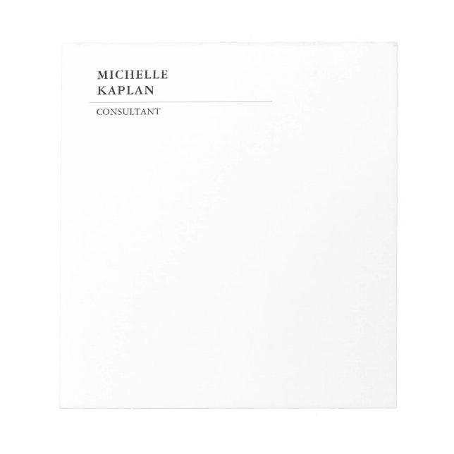 Bloco De Notas Moderno Profissional Exclusivo Preto e Branco (Frente)