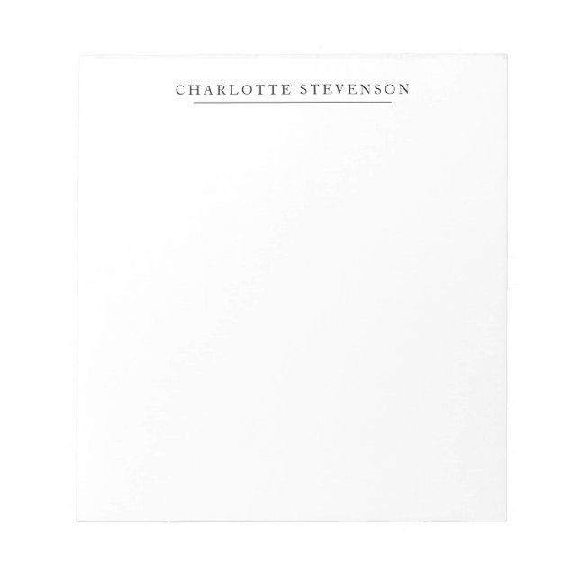 Bloco De Notas Moderno Profissional Simples Minimalista Nome (Frente)
