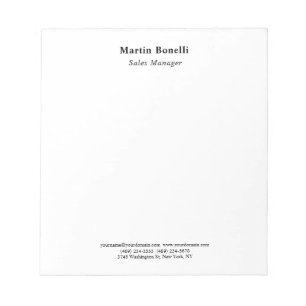 Bloco De Notas Moderno Profissional Simples Preto e Branco Clássi