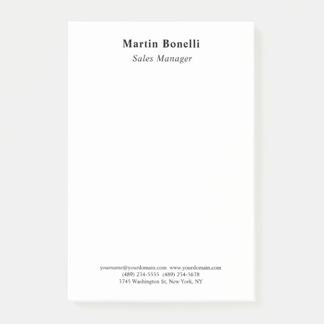 Bloco De Notas Moderno Profissional Simples Preto e Branco Clássi (Frente)