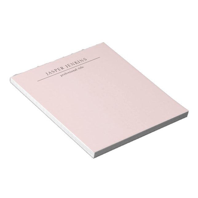 Bloco De Notas Moderno Rosa Minimalista (Inclinado)