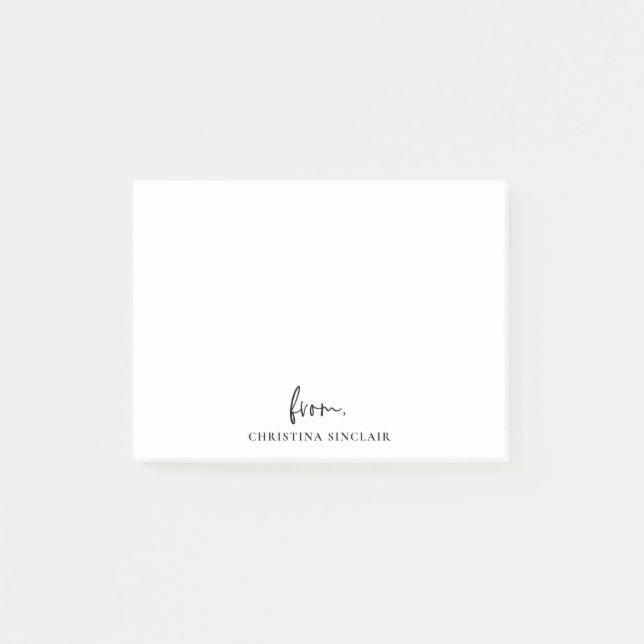Bloco De Notas Moderno Roteiro Moderno Minimalista Personalizado (Frente)