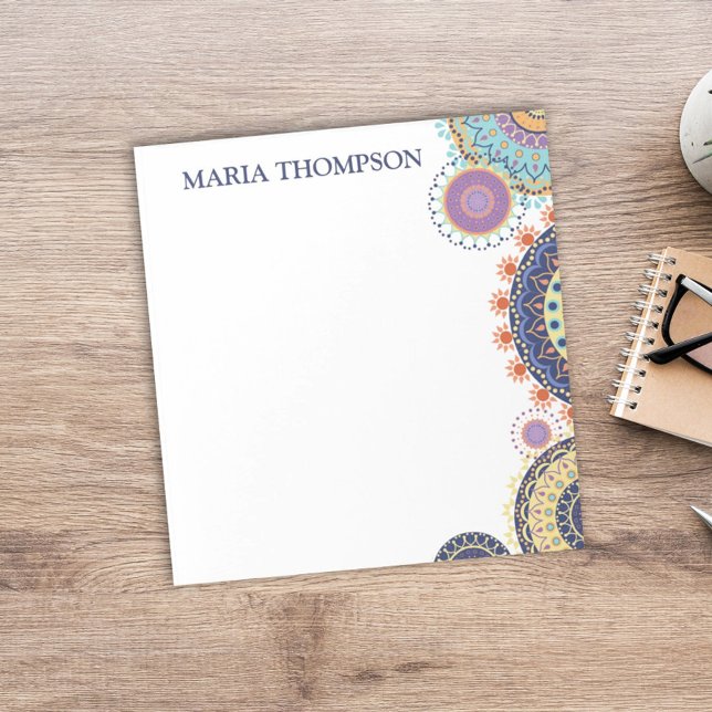 Bloco De Notas Moderno Simples Chic Estiloso Estilo Mandala (Criador carregado)