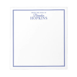 Bloco De Notas Moderno simples da mesa de azul de script