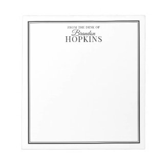 Bloco De Notas Moderno simples da mesa de Script Preto