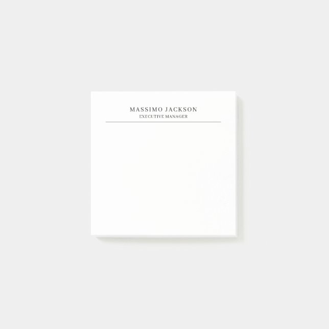 Bloco De Notas Moderno Simples Profissional Preto e Branco Tendên (Frente)