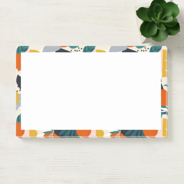 Bloco De Notas Moderno Trendy Preppy Chic Apricot e Folhas (Escritótio)